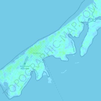 Mapa topográfico Isla Holbox, altitud, relieve