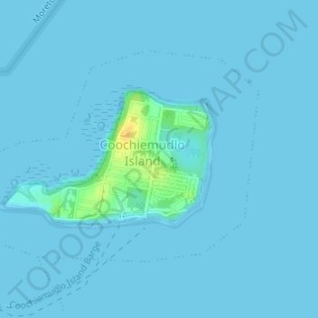 Mapa topográfico Coochiemudlo Island, altitud, relieve