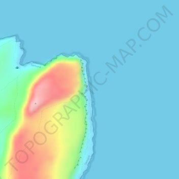Mapa topográfico Playa Fronton, altitud, relieve