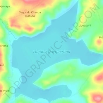Mapa topográfico Laguna Quequerana, altitud, relieve
