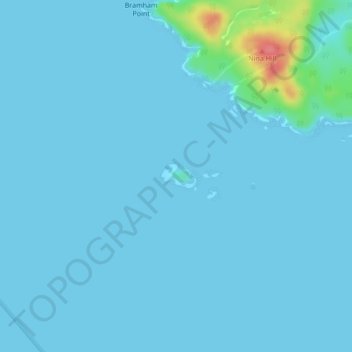 Mapa topográfico Mayor Island, altitud, relieve