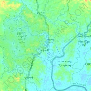 Mapa topográfico Modhur Chhora, altitud, relieve