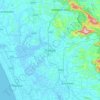 Mapa topográfico Thrissur, mapa de relieve, mapa de altitud