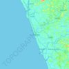 Mapa topográfico Kozhikode, mapa de relieve, mapa de altitud