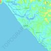 Mapa topográfico Kannur, mapa de relieve, mapa de altitud