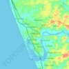Mapa topográfico Kasaragod, mapa de relieve, mapa de altitud