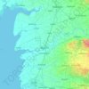 Mapa topográfico Bharūch, mapa de relieve, mapa de altitud