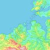 Mapa topográfico A Coruña, altitud, relieve