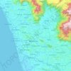 Mapa topográfico Malappuram, mapa de relieve, mapa de altitud