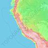 Mapa topográfico Perú, mapa de relieve, mapa de altitud