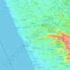 Mapa topográfico Kasaragod, mapa de relieve, mapa de altitud