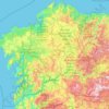 Mapa topográfico Galicia, altitud, relieve