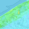 Mapa topográfico Coxyde, altitud, relieve