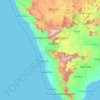 Mapa topográfico Kerala, mapa de relieve, mapa de altitud