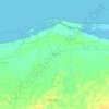 Mapa topográfico Río Lagartos, mapa de relieve, mapa de altitud