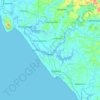 Mapa topográfico Kannur, mapa de relieve, mapa de altitud