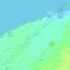 Mapa topográfico Hunucmá, mapa de relieve, mapa de altitud