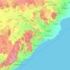 Mapa topográfico Odisha, mapa de relieve, mapa de altitud