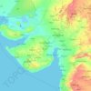 Mapa topográfico Gujarat, mapa de relieve, mapa de altitud