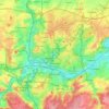 Mapa topográfico Charleroi, mapa de relieve, mapa de altitud