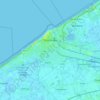 Mapa topográfico Ostende, altitud, relieve